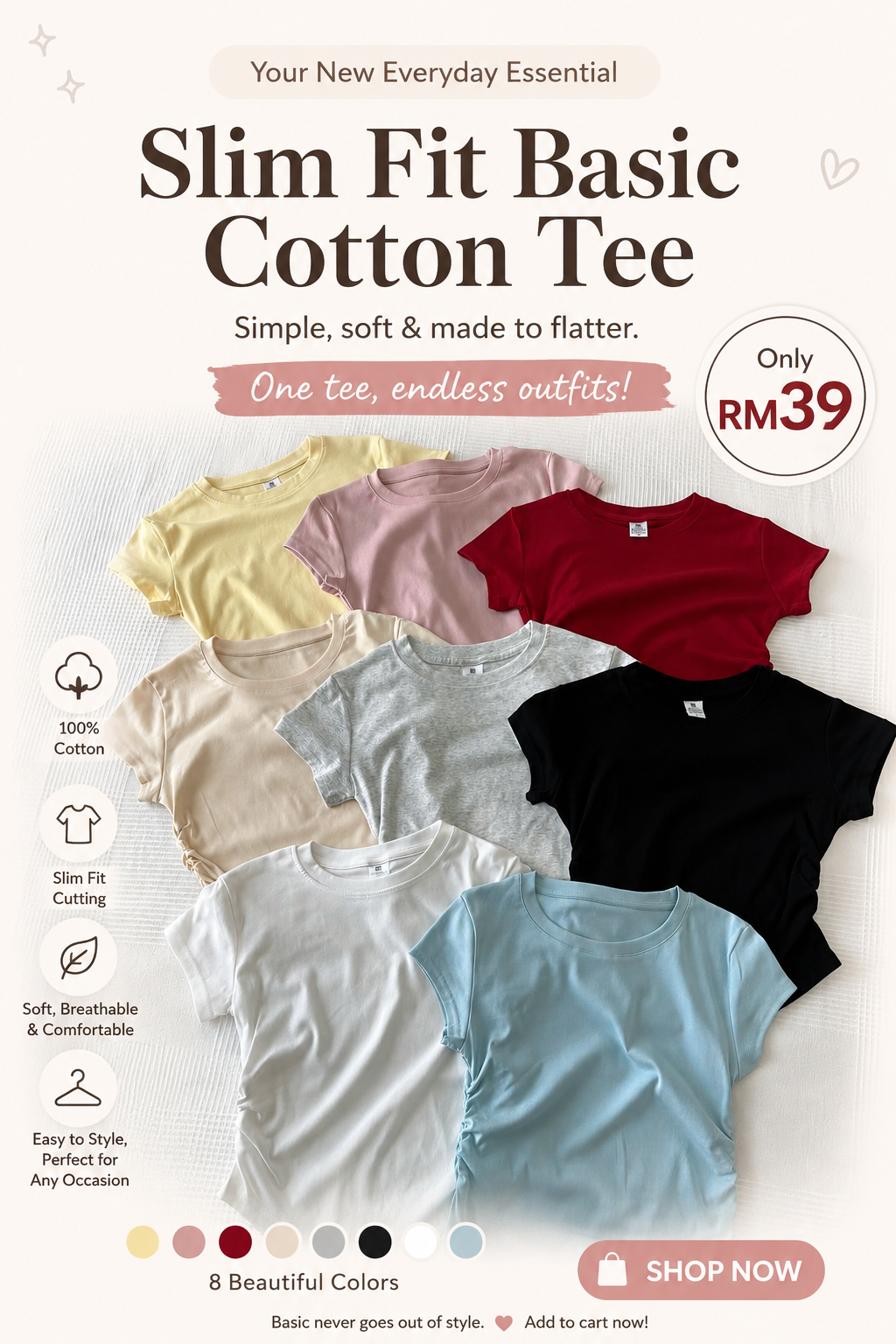 Slim Fit Basic Cotton Tee