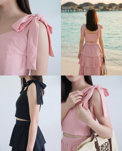Maisy Ribbon Tie Long Dress