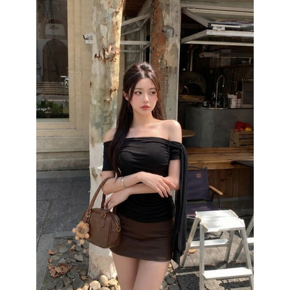Mia One Shoulder Ribbon Cotton Tee