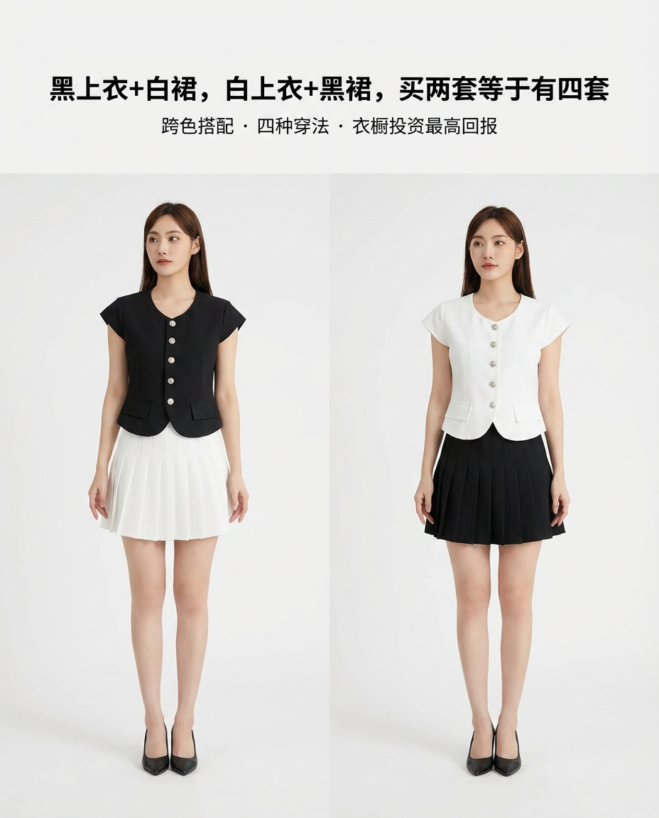 Rosie Classy Pleated Skirt Set