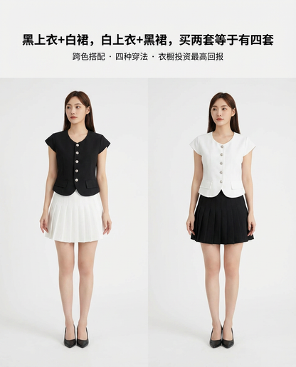 Rosie Classy Pleated Skirt Set