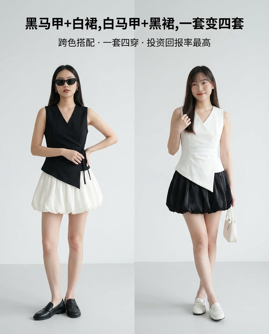Angelica Vest Silk Bud Skirt Set