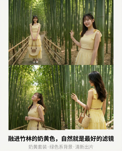 Maisy Ribbon Tie Long Dress