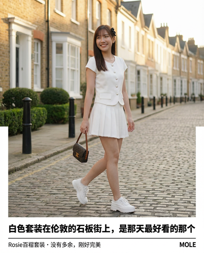 Rosie Classy Pleated Skirt Set