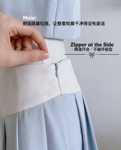 Bluebell Vest Pleated Set Wear