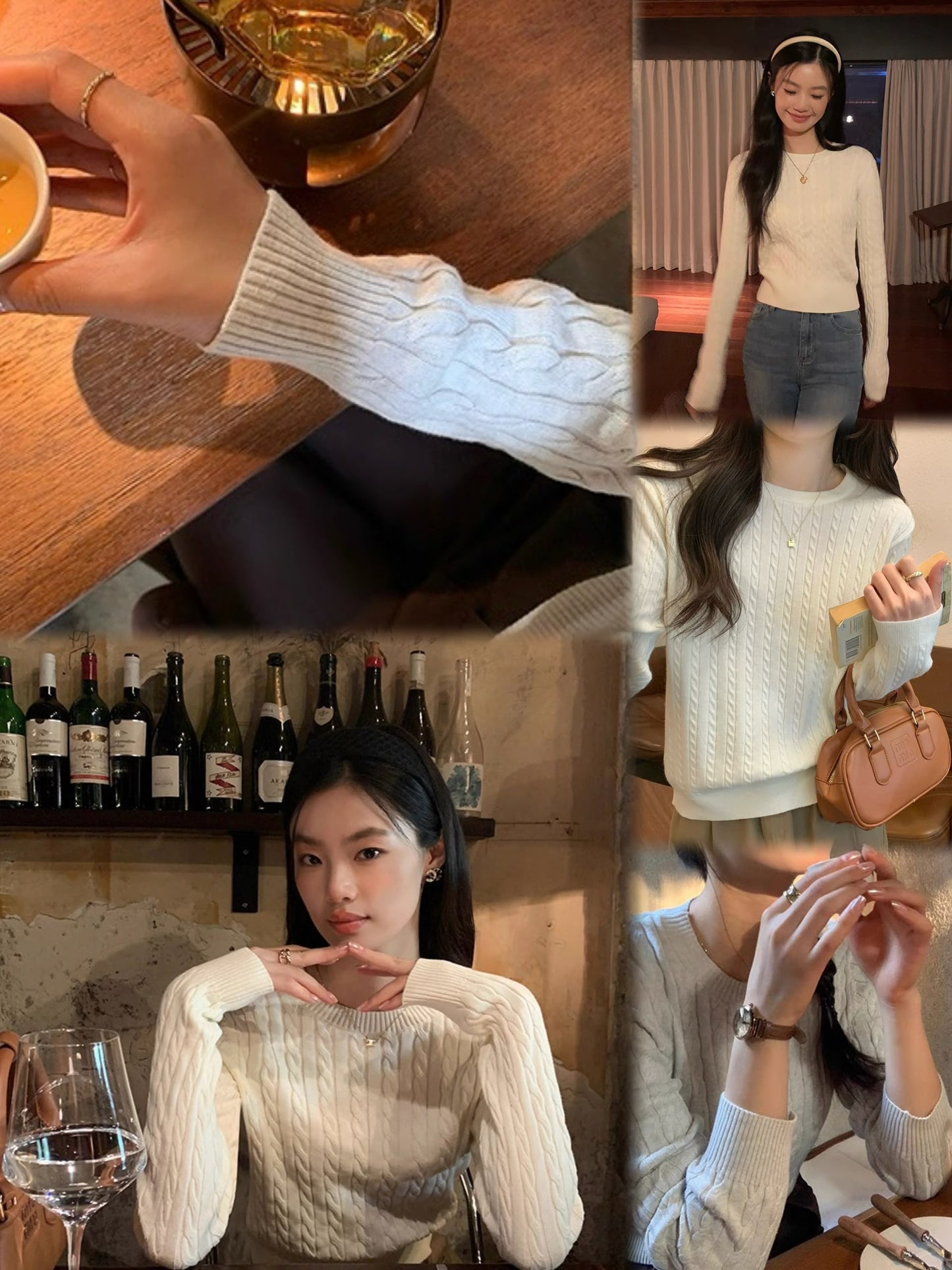 Luna Vintage Round Neck Knitted Sweater