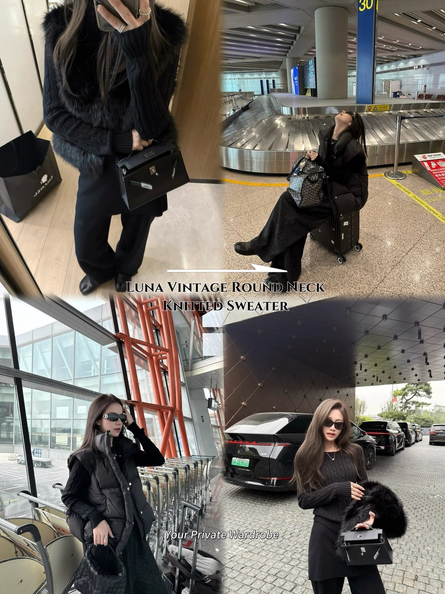 Luna Vintage Round Neck Knitted Sweater