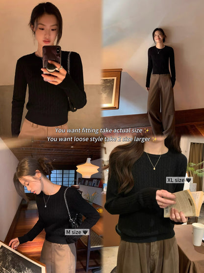 Luna Vintage Round Neck Knitted Sweater