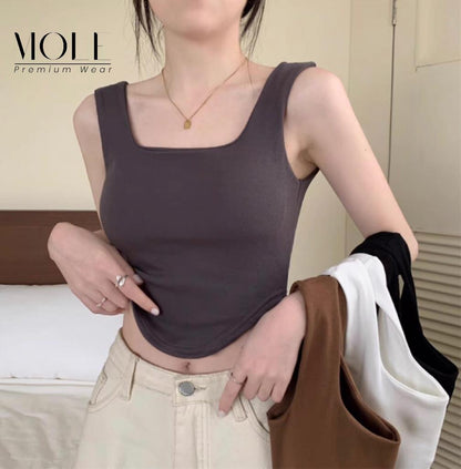 Ins Korean Square Neck Tank Top