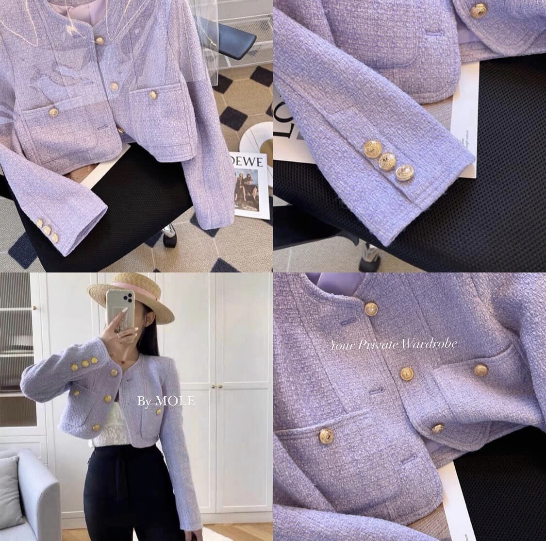 Korean Vintage Tweed Jacket