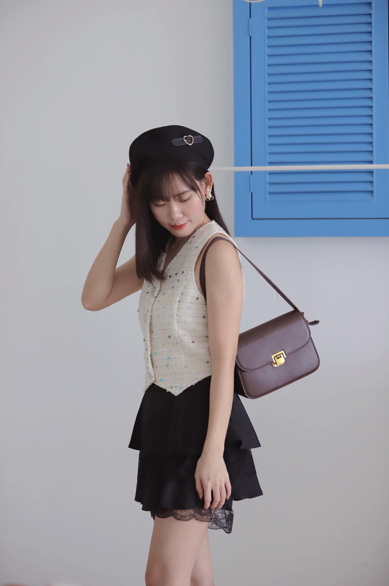 Lace Satin A Line Skirt