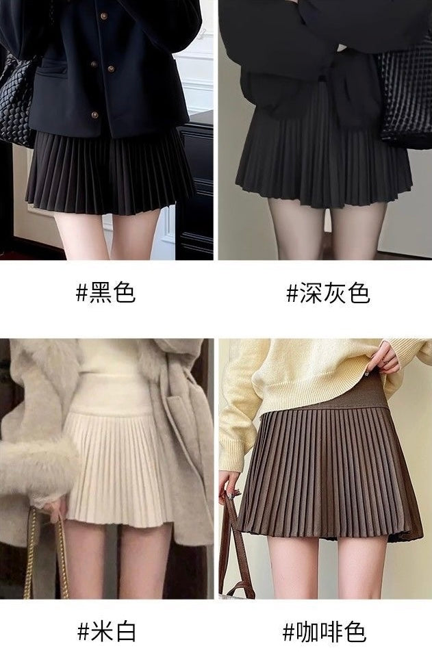 Tiana Wool Pleated A Line Skirt