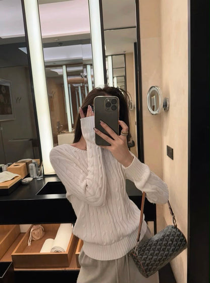Luna Vintage Round Neck Knitted Sweater