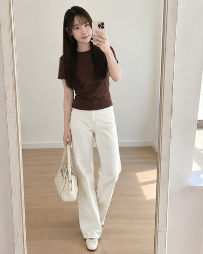 Dark Chocolate Basic Cotton Tee
