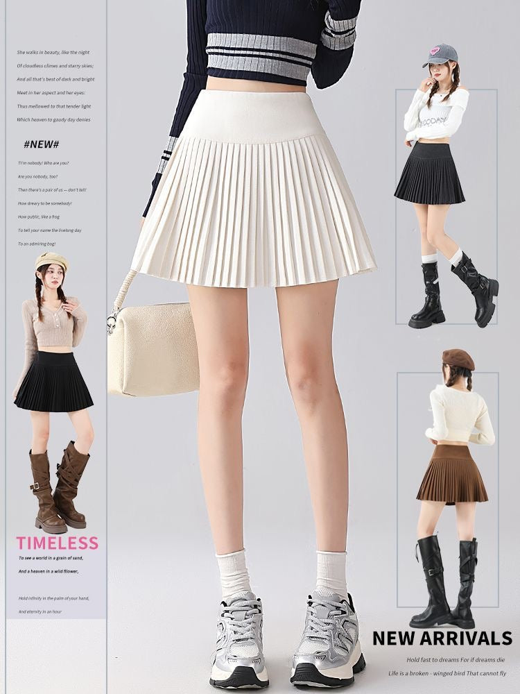 Tiana Wool Pleated A Line Skirt