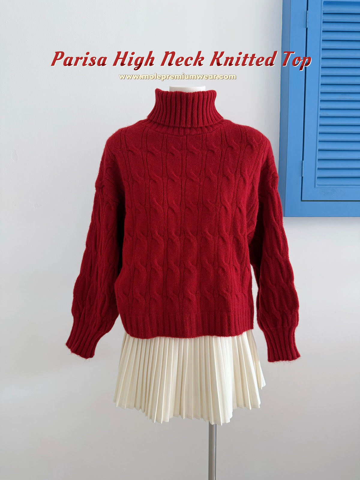 Parisa High Neck Knitted Top