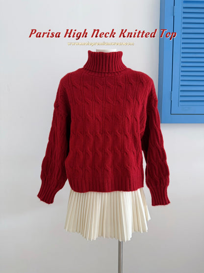 Parisa High Neck Knitted Top