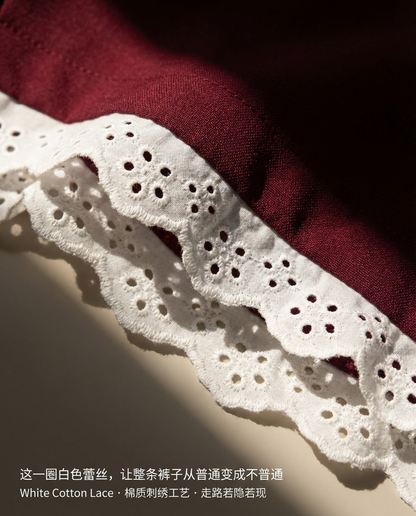 Suit Fabric A Line Lacey Shorts