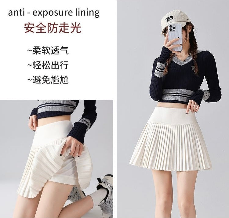 Tiana Wool Pleated A Line Skirt