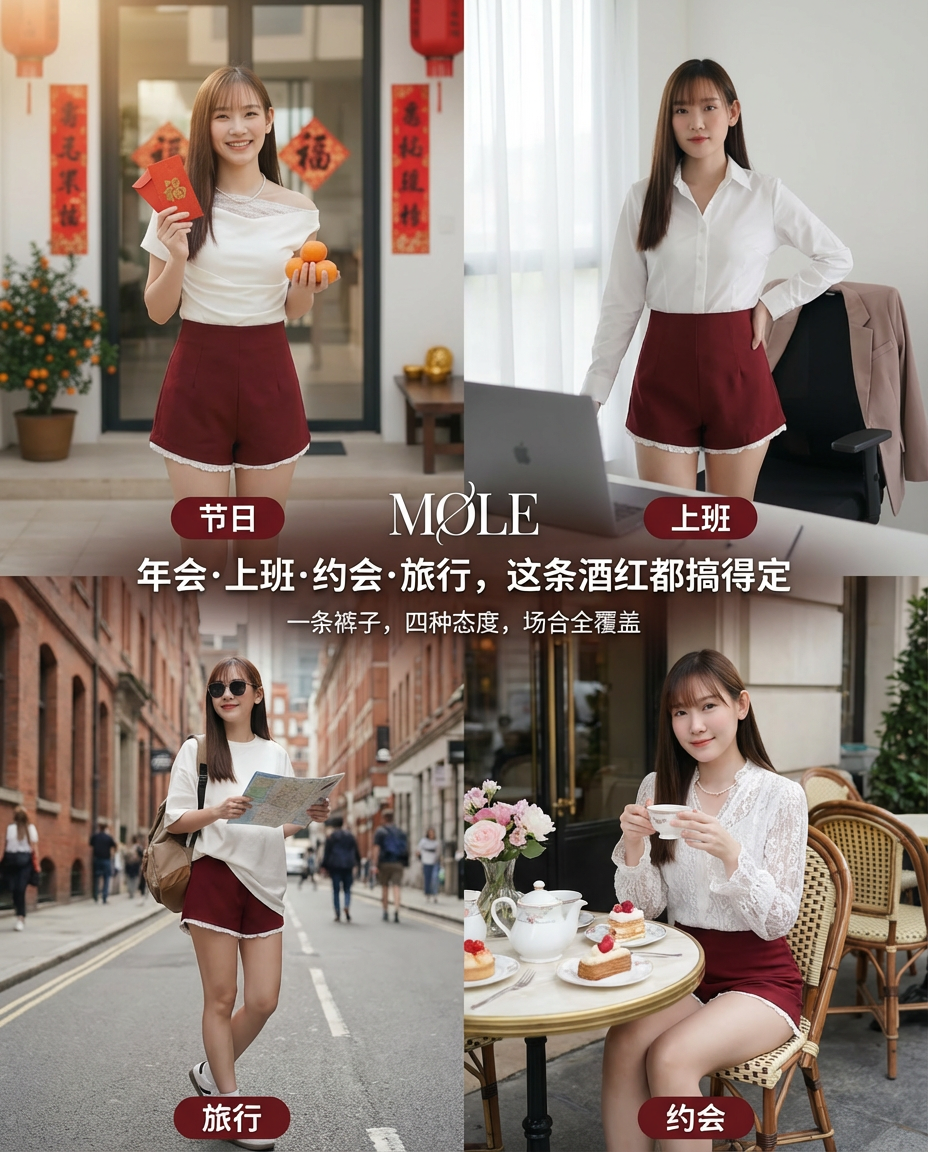 Suit Fabric A Line Lacey Shorts