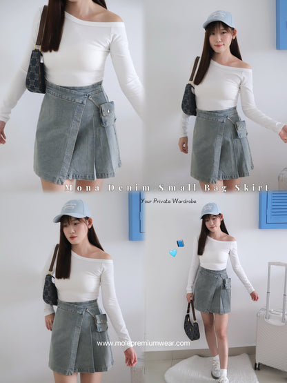 Mona Denim Small Bag Skirt