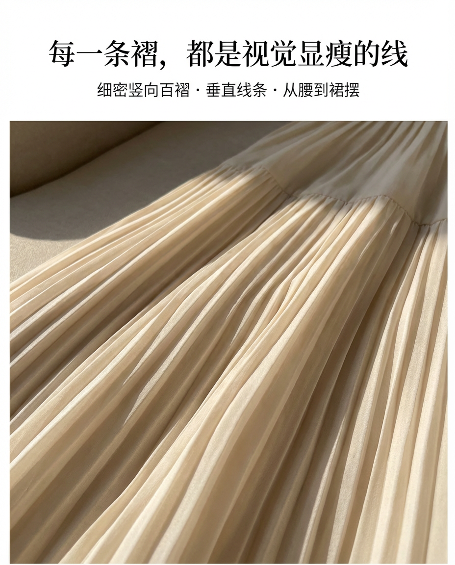Drapey Mesh Pleated Long Skirt