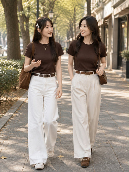 Dark Chocolate Basic Cotton Tee