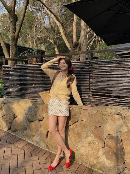 Polka Dot A-Line Skirt