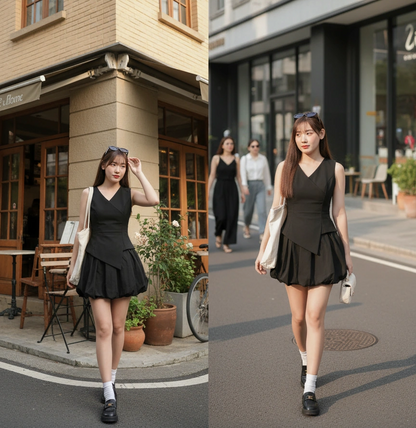 Angelica Vest Silk Bud Skirt Set