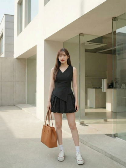 Angelica Vest Silk Bud Skirt Set