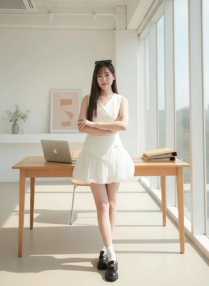 Angelica Vest Silk Bud Skirt Set