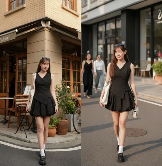 Angelica Vest Silk Bud Skirt Set