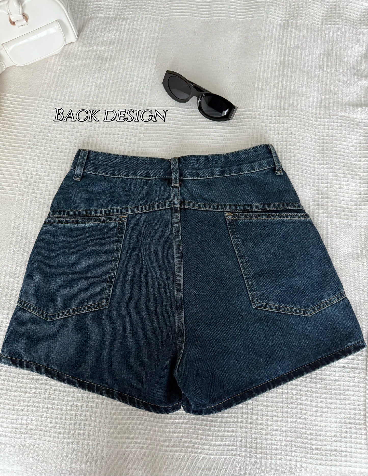 Retro Nostalgia Blue High Waist Jeans Short