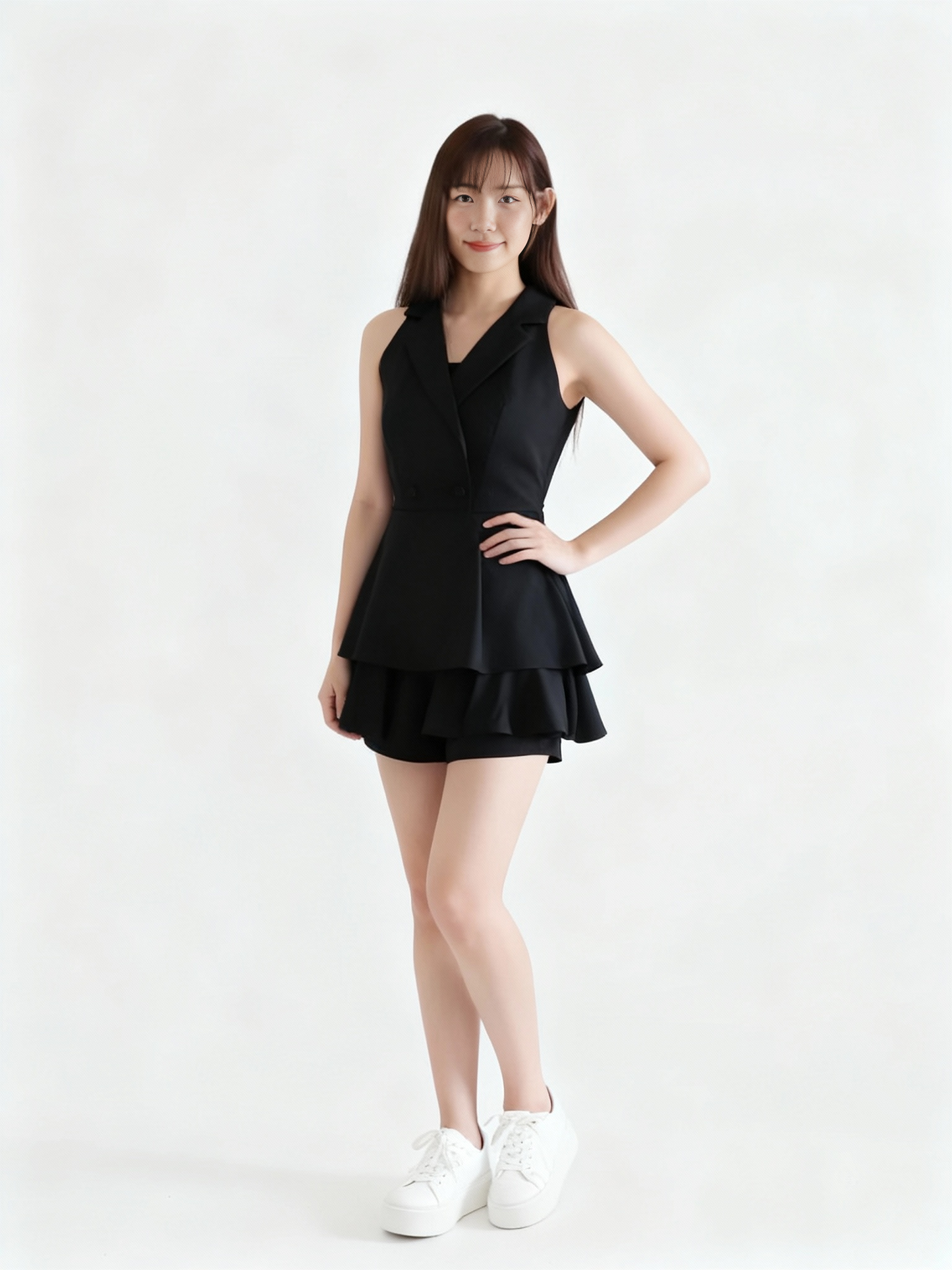 Rommily Button Blazer Layer Romper