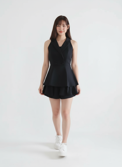 Rommily Button Blazer Layer Romper