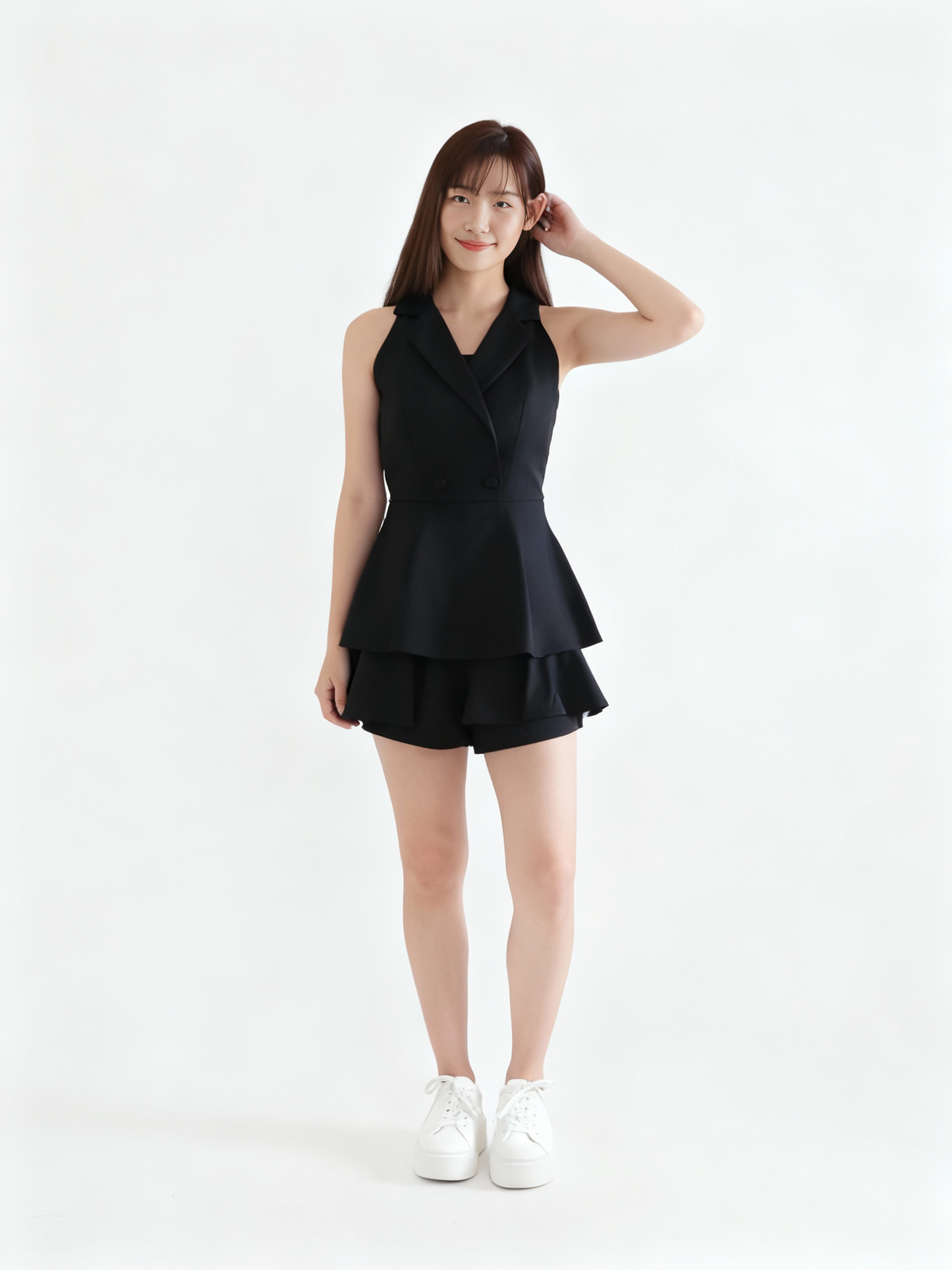 Rommily Button Blazer Layer Romper