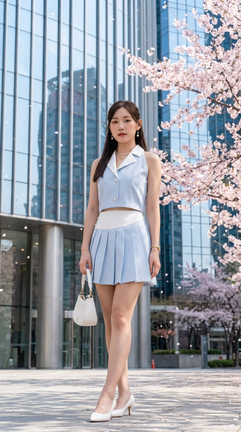 Bluebell Vest Pleated Set Wear