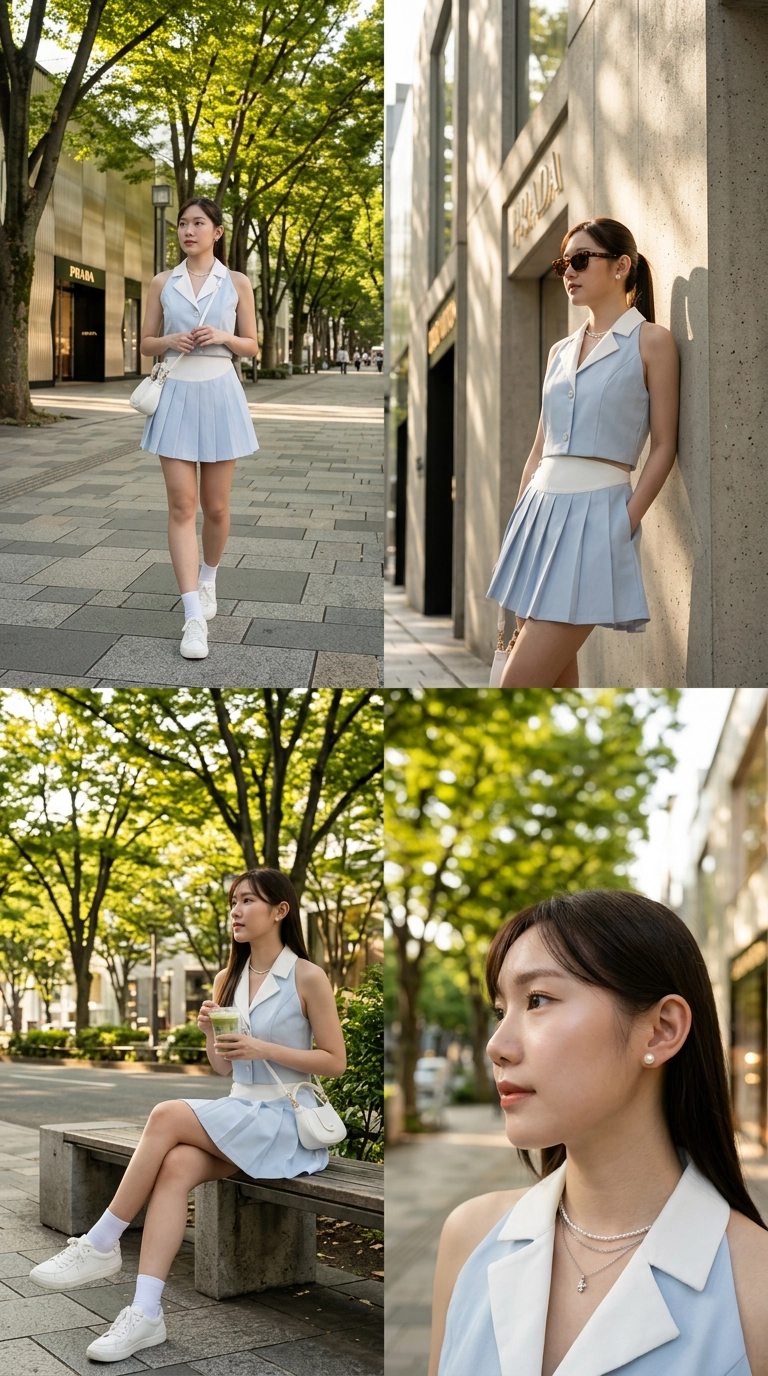 Bluebell Vest Pleated Set Wear