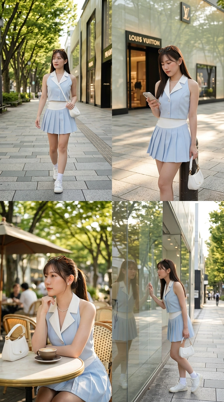 Bluebell Vest Pleated Set Wear