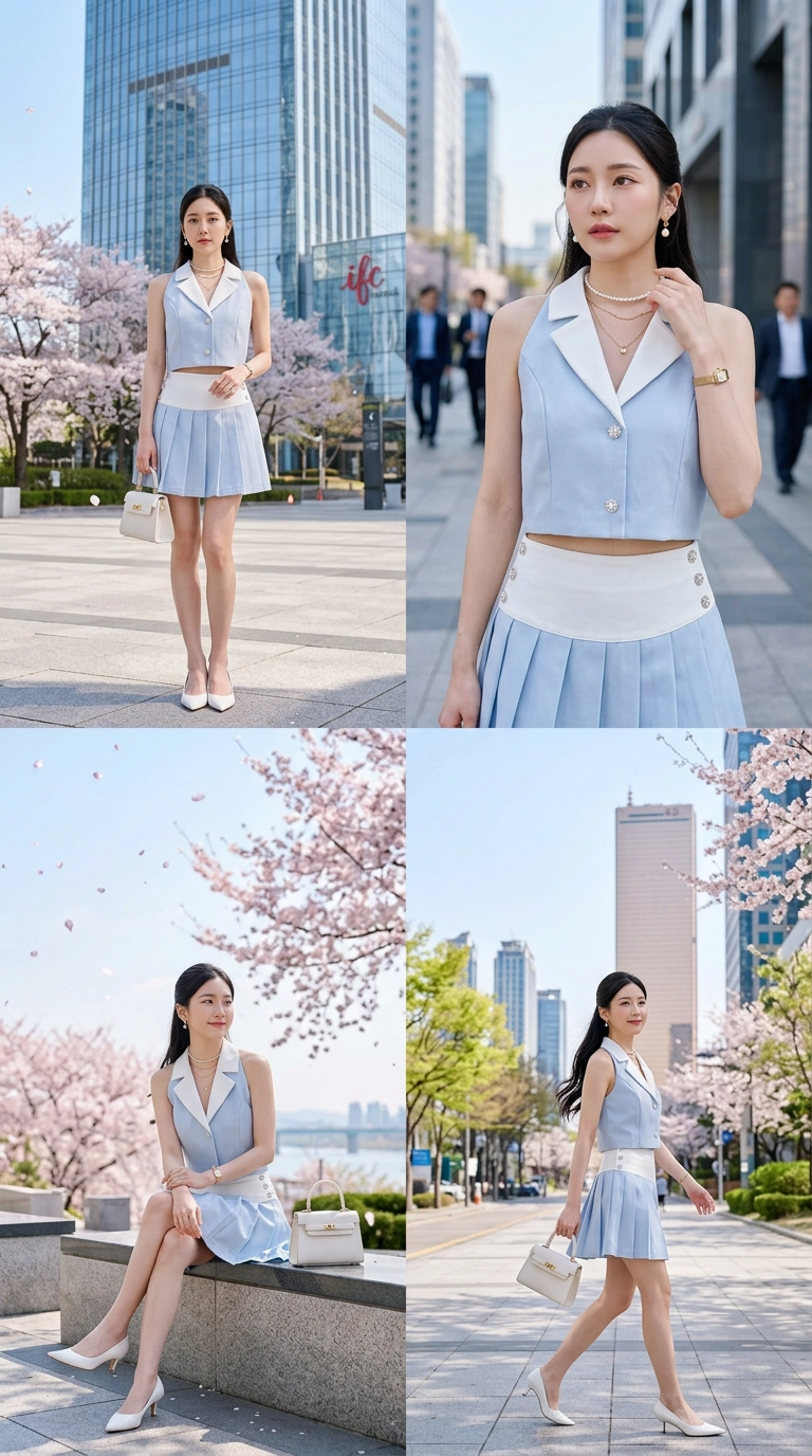 Bluebell Vest Pleated Set Wear
