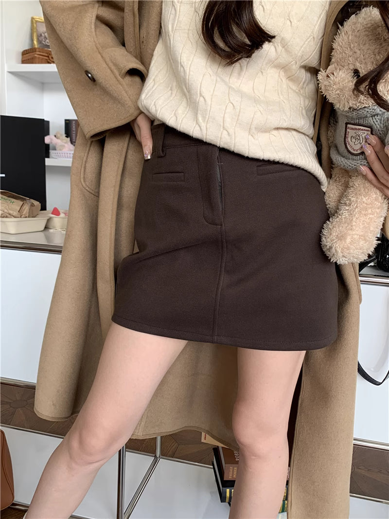 Amelia Woolen A Line Skirt