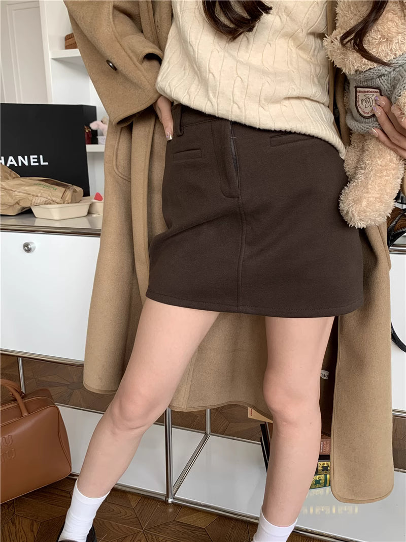 Amelia Woolen A Line Skirt