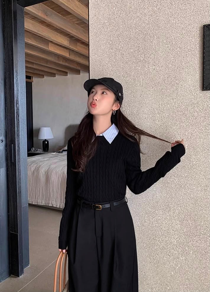 Luna Vintage Round Neck Knitted Sweater