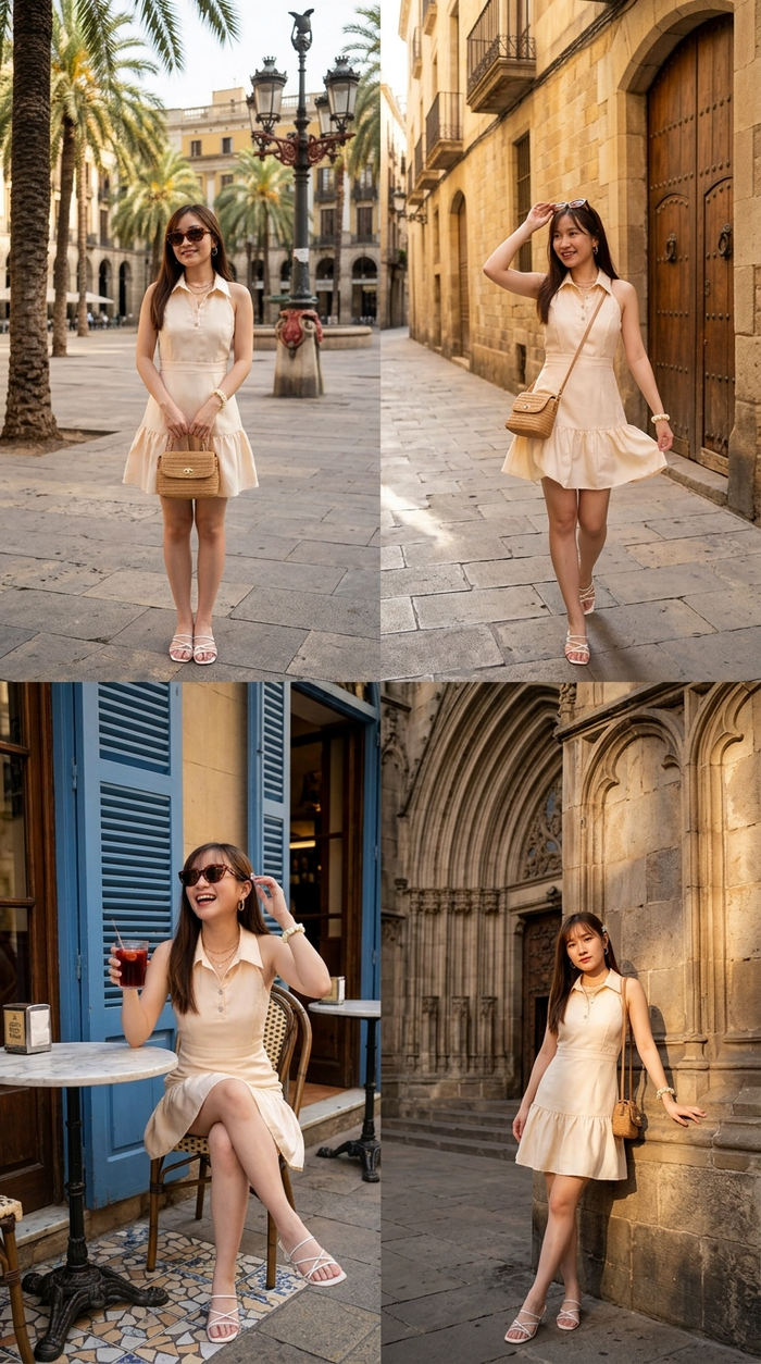 Emma Polo Collar Cream Dress