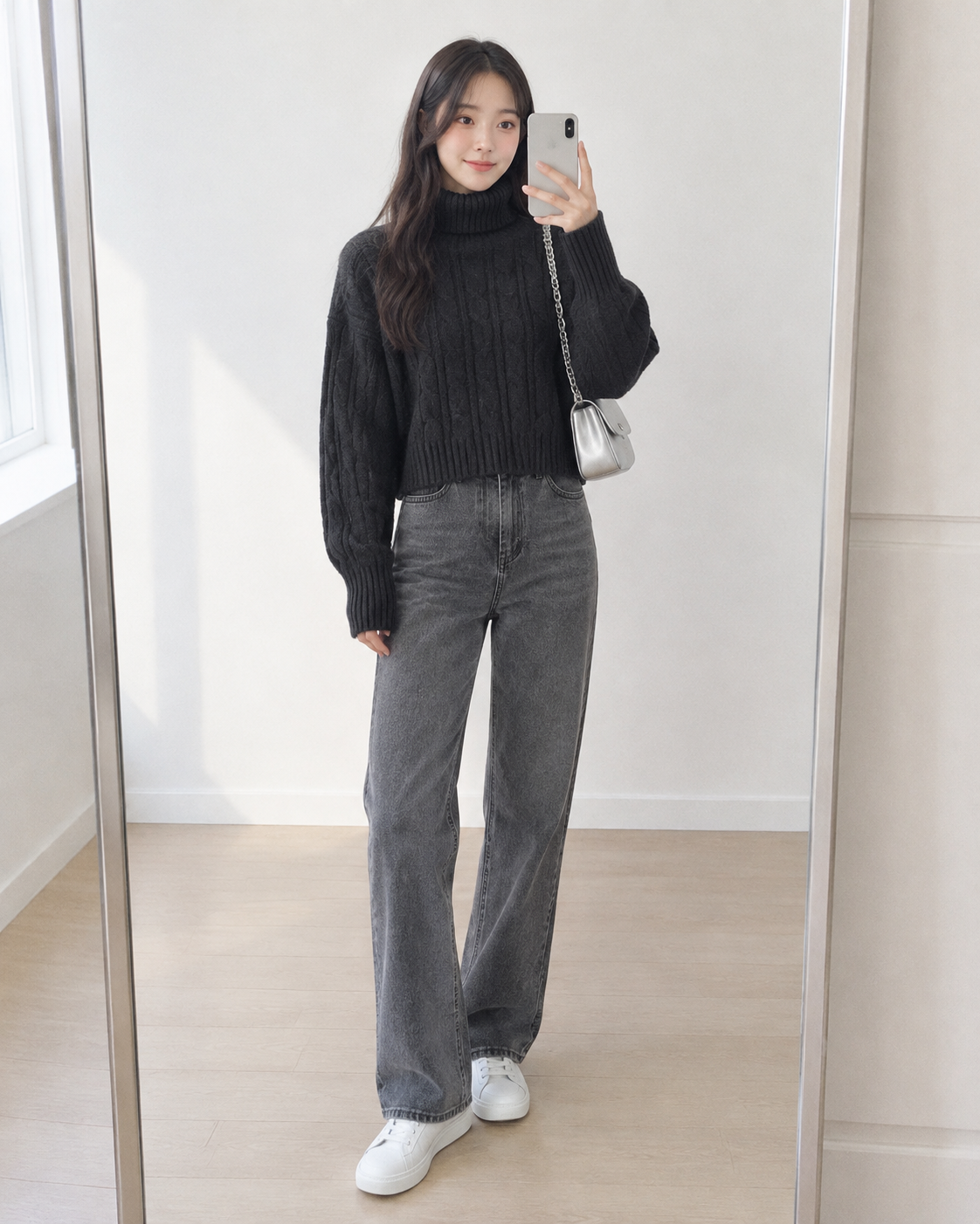 Parisa High Neck Knitted Top