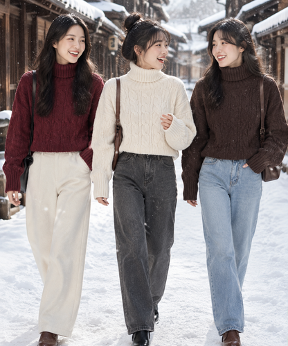 Parisa High Neck Knitted Top