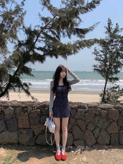 Summer French Floral Dress with Cardigan