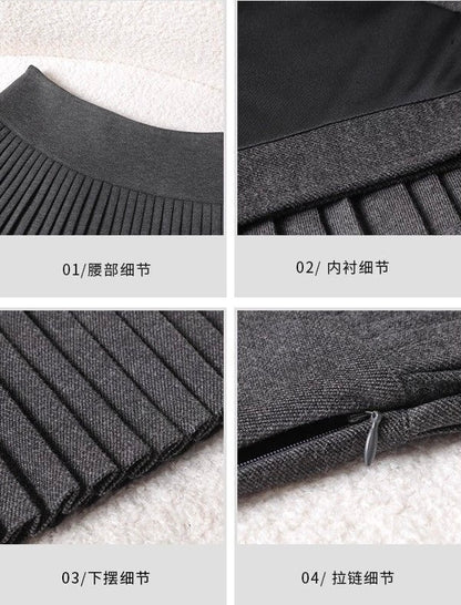 Tiana Wool Pleated A Line Skirt