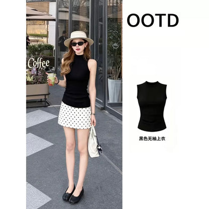 High Neck Cotton Sleeveless Tank Top