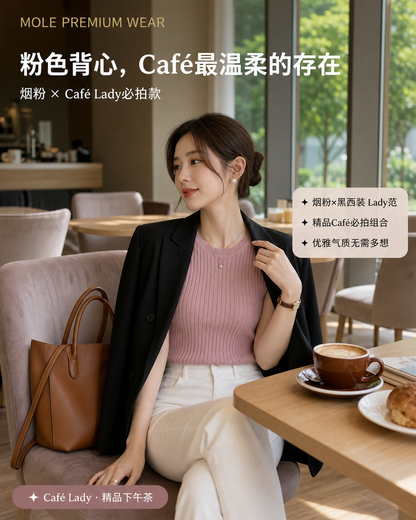 Round Neck Knitted Vest